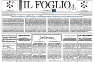 A imagem mostra a capa do jornal italiano