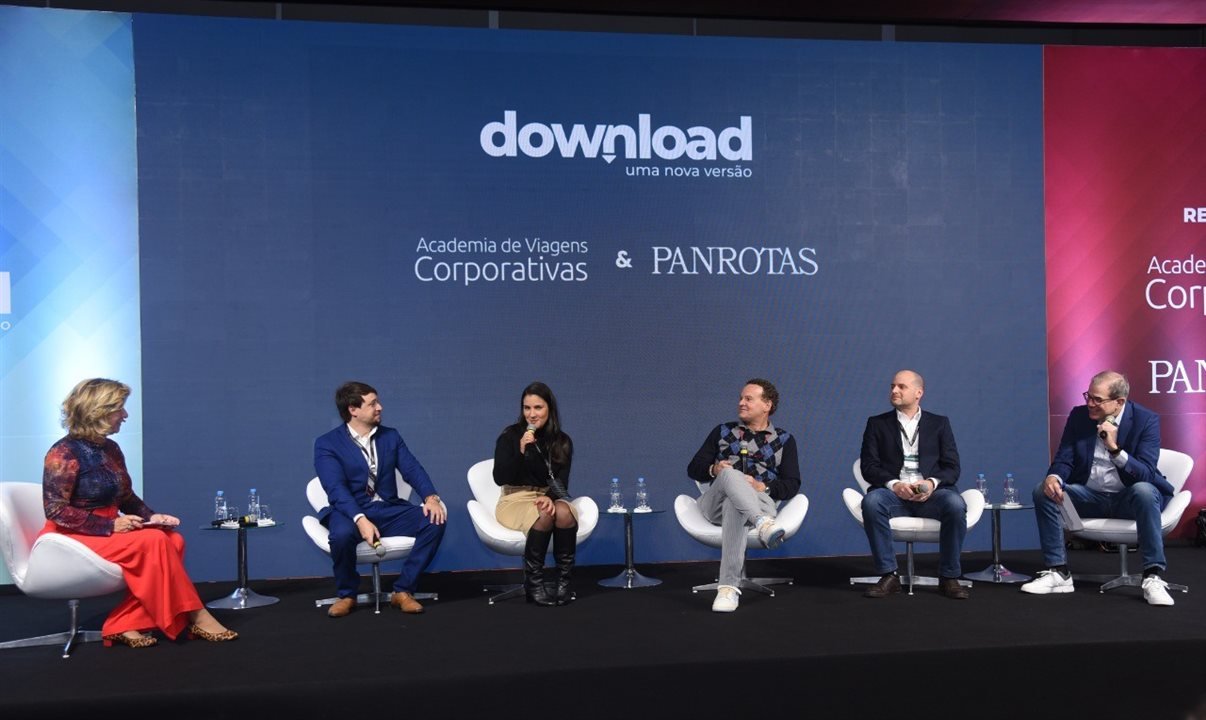 Vivi Martins (Academia de Viagens), Lucas Borges (KPX), Juliane Castiglione (Gol), Nando Vasconcellos (Kontik), Alexandre Cordeiro (Paytrack) e Greeley Koch (490 Consulting)