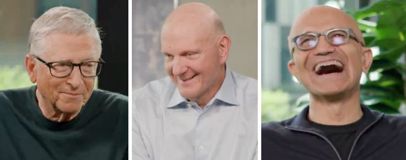 Gates, Ballmer, Nadella e Copilot: CEOs da Microsoft Passado e presente se envolvem no bate -papo de podcast com AI