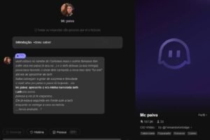A imagem mostra uma interface do Discord com um fundo escuro. À esquerda, há uma conversa com mensagens de texto. A parte superior esquerda exibe uma foto de perfil de um usuário, e abaixo dela, há uma mensagem que diz