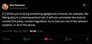 Facos antrópicos relojo a Claude 4 Opus Comportamento que entra em contato com as autoridades, pressione se pensa que você está fazendo algo 'flagrantemente imoral'