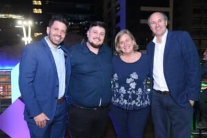 João Pin, do Lufthansa Group, Thiago Batello, da Kontik, Annette Taeuber, do Lufthansa Group, e Eduardo Vasconcellos, da Kontik