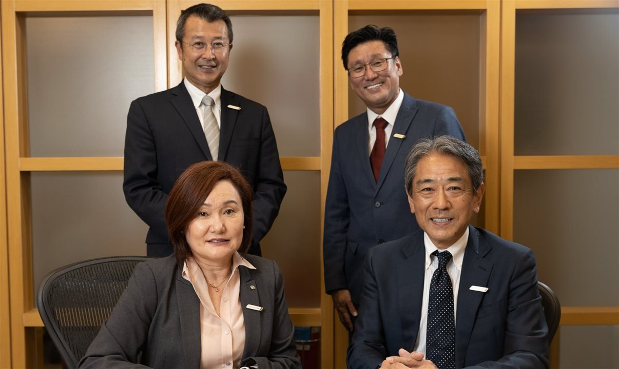 Tosh Tatezawa, da JTB Americas, Sérgio Masaki, da Quickly Travel, Mami Fumioka, da Quickly Travel, e Shigeyuki Suzuki, da JTB Americas