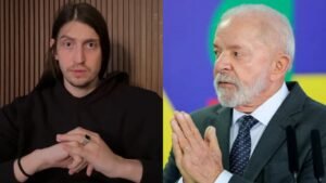 Montagem com imagens do youtuber Felca e do político Lula