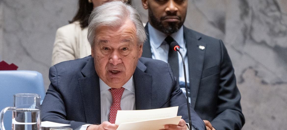 António Guterres enfatizou ainda o colapso de serviços básicos e o deslocamento em massa