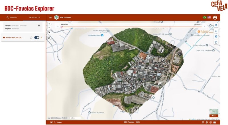 Plataforma reúne imagens de sensoriamento remoto de favelas