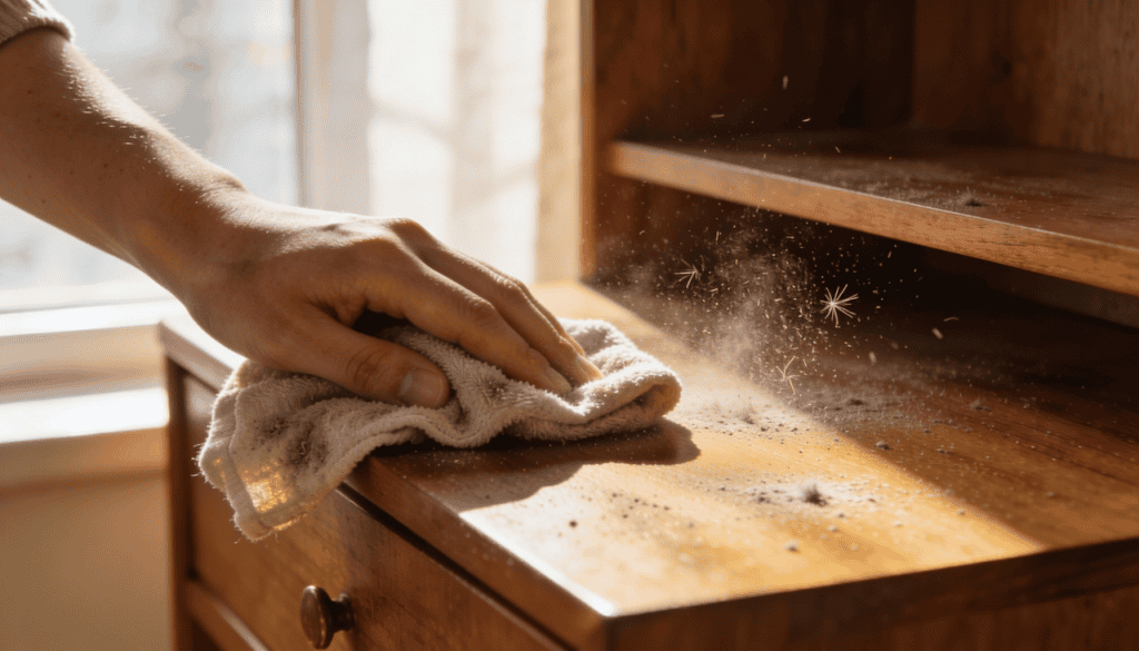 O truque do pano úmido que acaba com a poeira por mais tempo