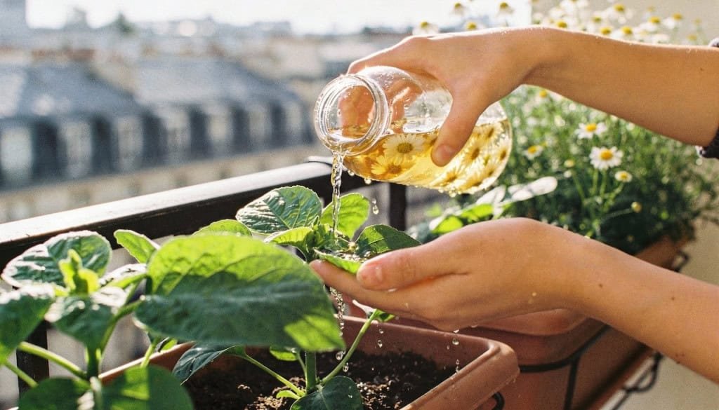 Você sabia que um simples chá de camomila poder dar um “glow up” nas suas plantas?