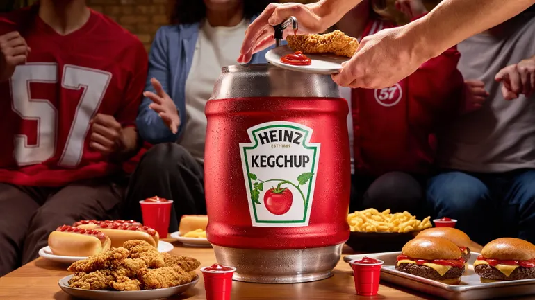 Heinz explora a cultura de lanches do Super Bowl com barril de ketchup inovador