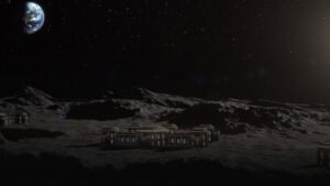 Ilustração de hotel da GRU Space na Lua