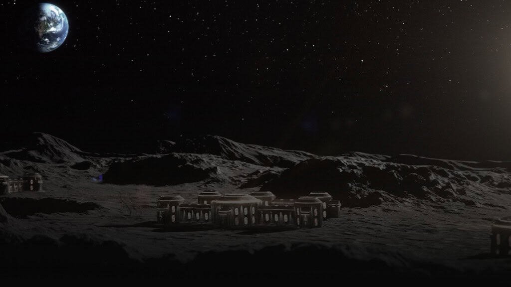 Ilustração de hotel da GRU Space na Lua