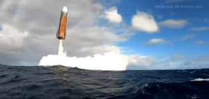 Starship pousando no Golfo do México