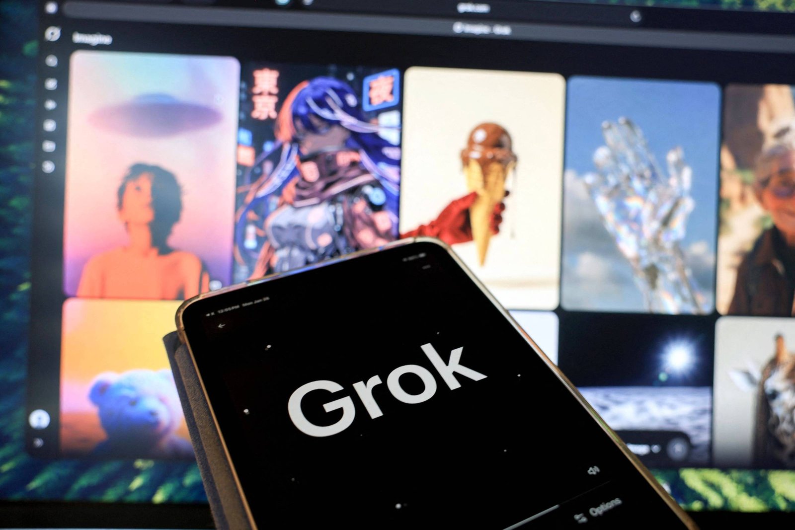 Celular exibe a palavra