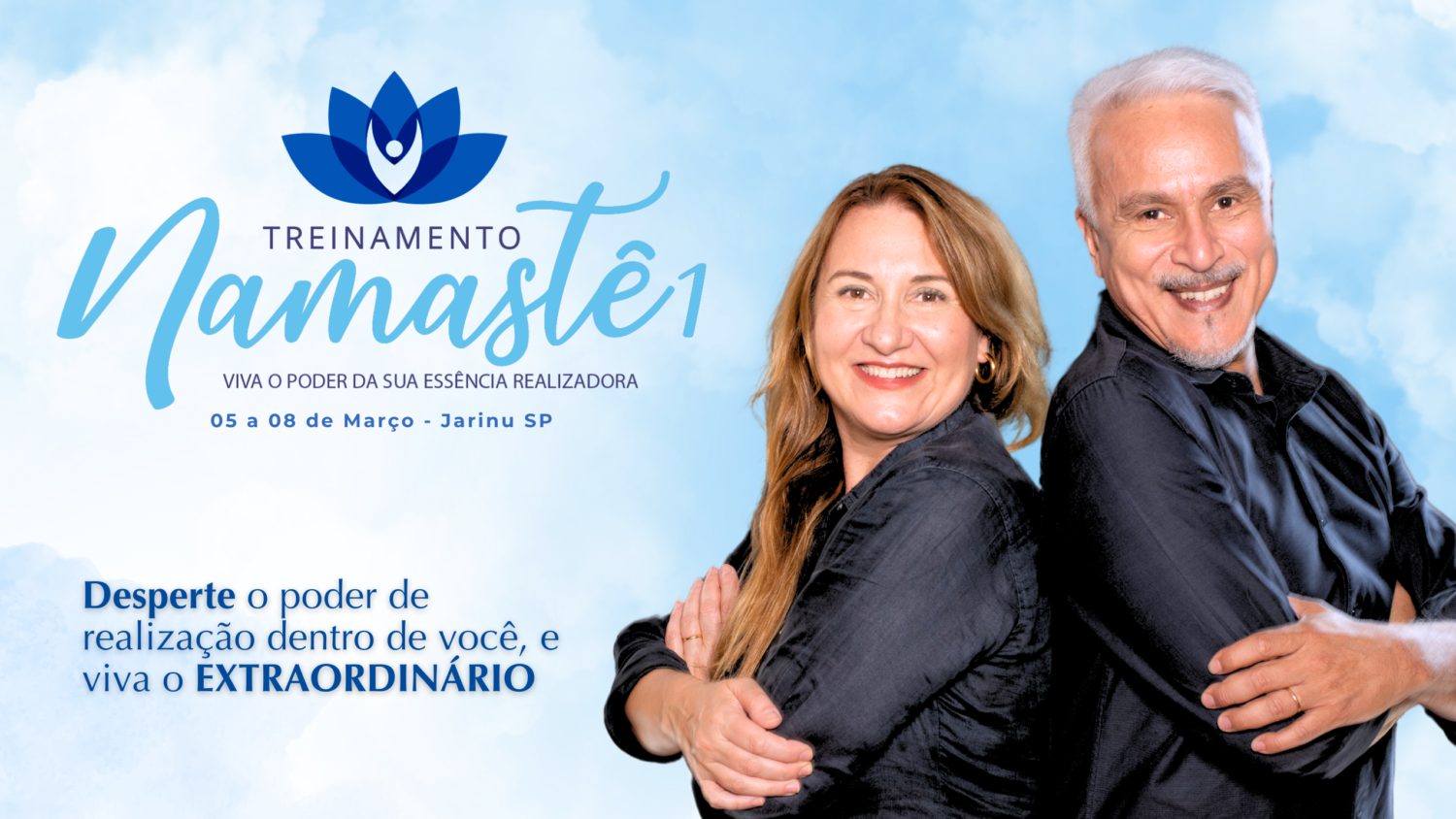 Eduardo e Daniela Shinyashiki conduzem o Treinamento Namastê, imersão de quatro dias focada em reconexão emocional e fortalecimento do poder pessoal, entre 5 e 8 de março, em Jarinu (SP).