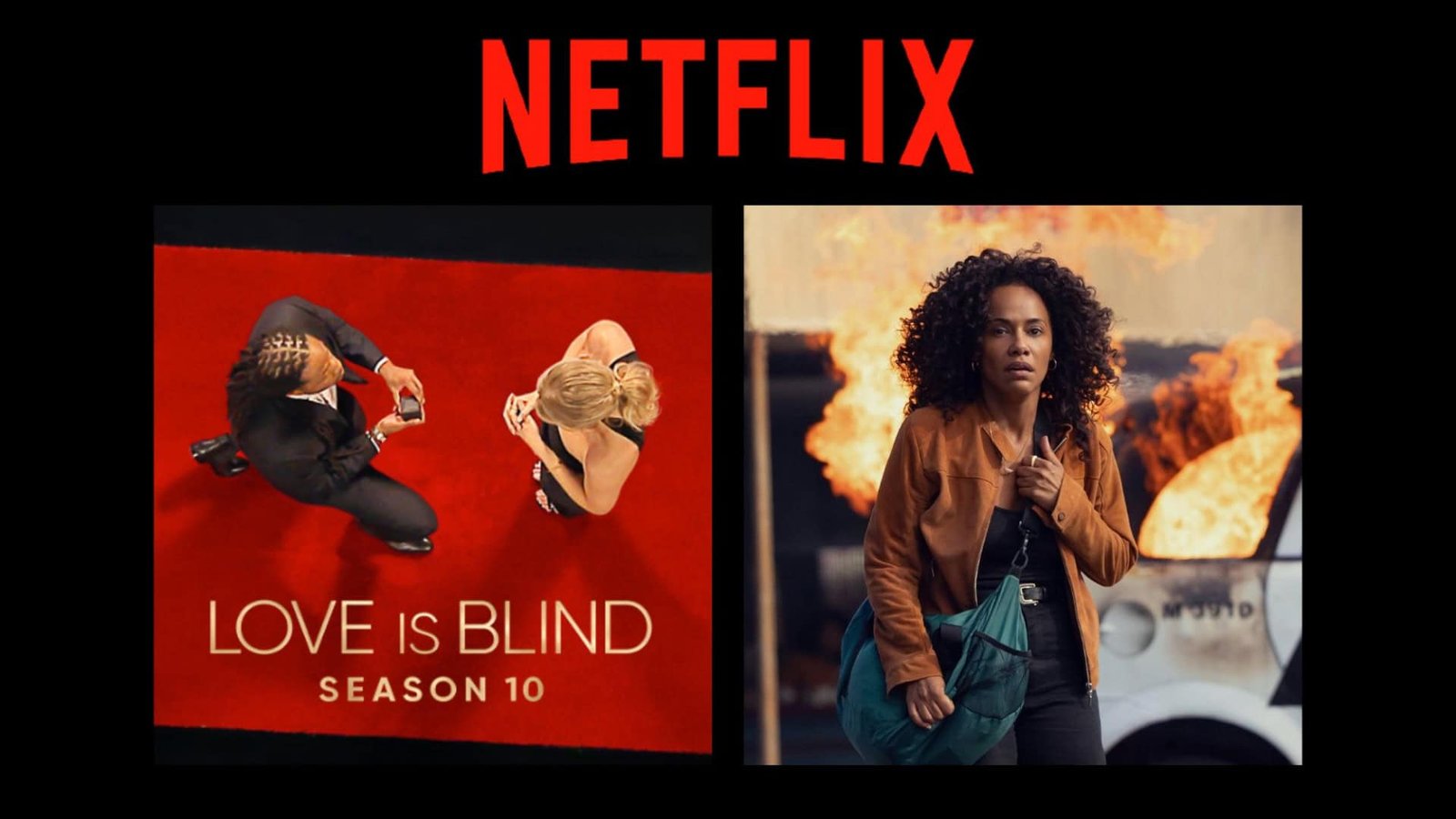 Montagem com imagens de Casamento às Cegas e Salve Geral: Irmandade, que estreiam na Netflix entre 9 e 15 de fevereiro de 2026