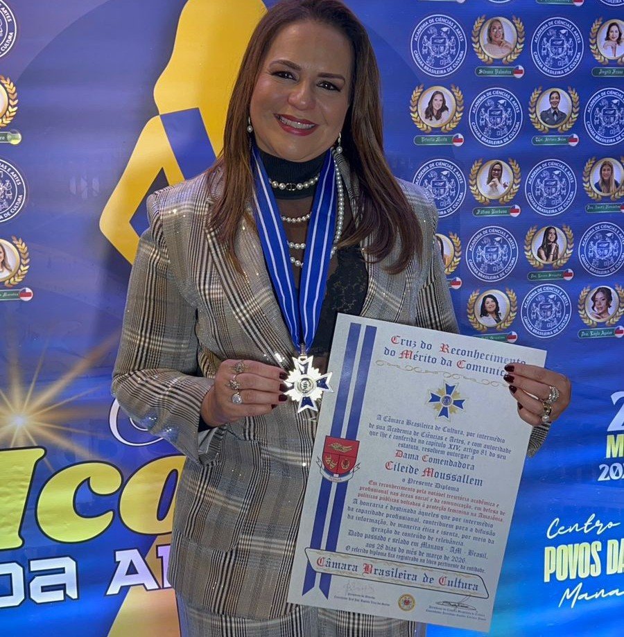 Cileide Moussallem entra para a história ao receber comenda inédita da Academia de Ciências e Artes da Amazônia