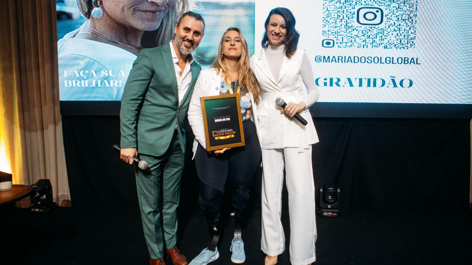 Maria do Sol durante participação na Confraria dos Palcos, momento que antecede sua atuação internacional e reforça o papel do ecossistema na projeção de especialistas para novos mercados
