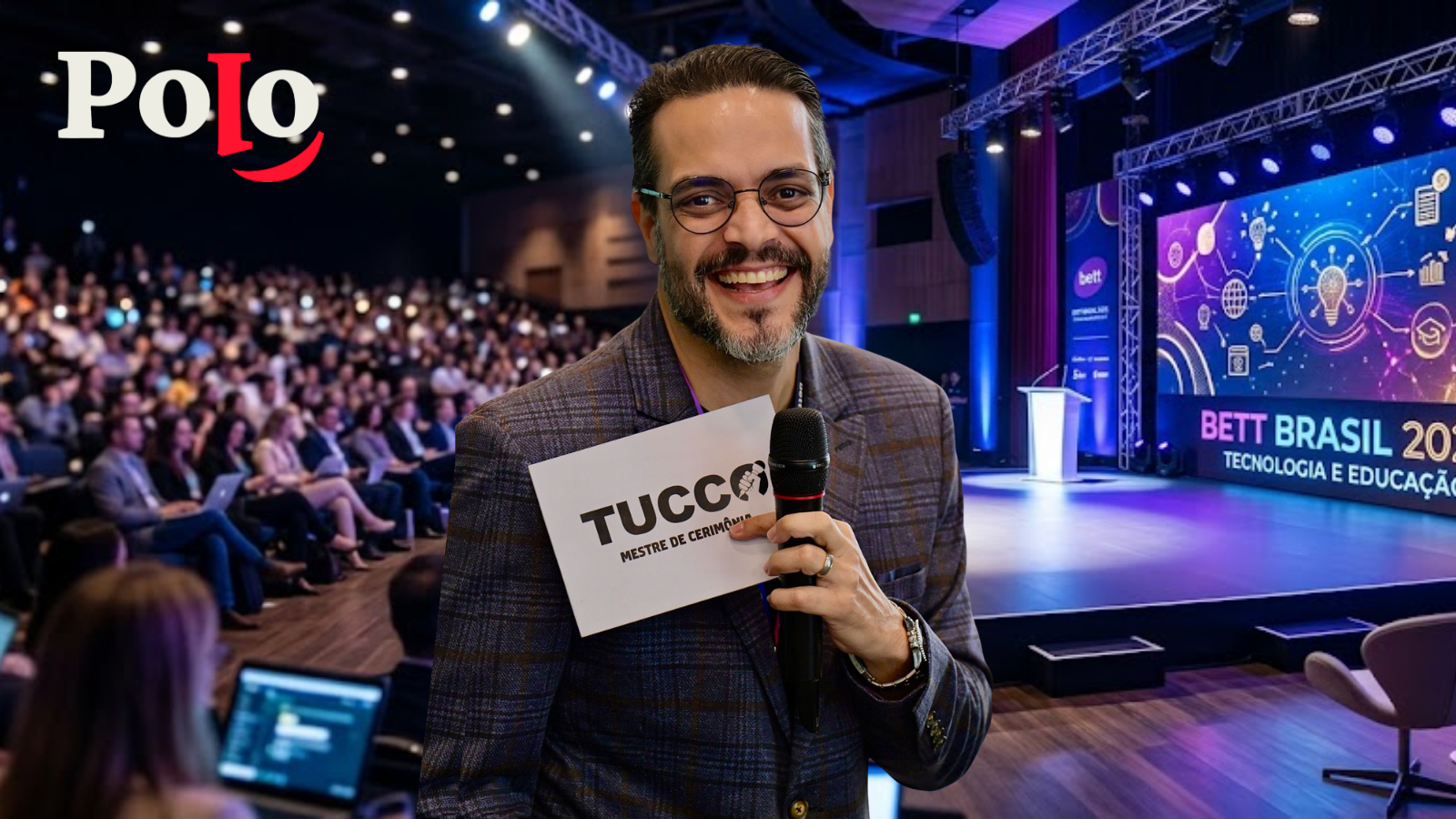 Tucco atuou como Mestre de Cerimônias do Fórum de Gestores da Bett Brasil 2026, conduzindo quatro dias de painéis e debates sobre educação, inovação, liderança e tecnologia.