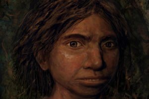Reconstrução artística de uma denisovana, espécie de hominínio arcaico que se reproduziu com o Homo sapiens