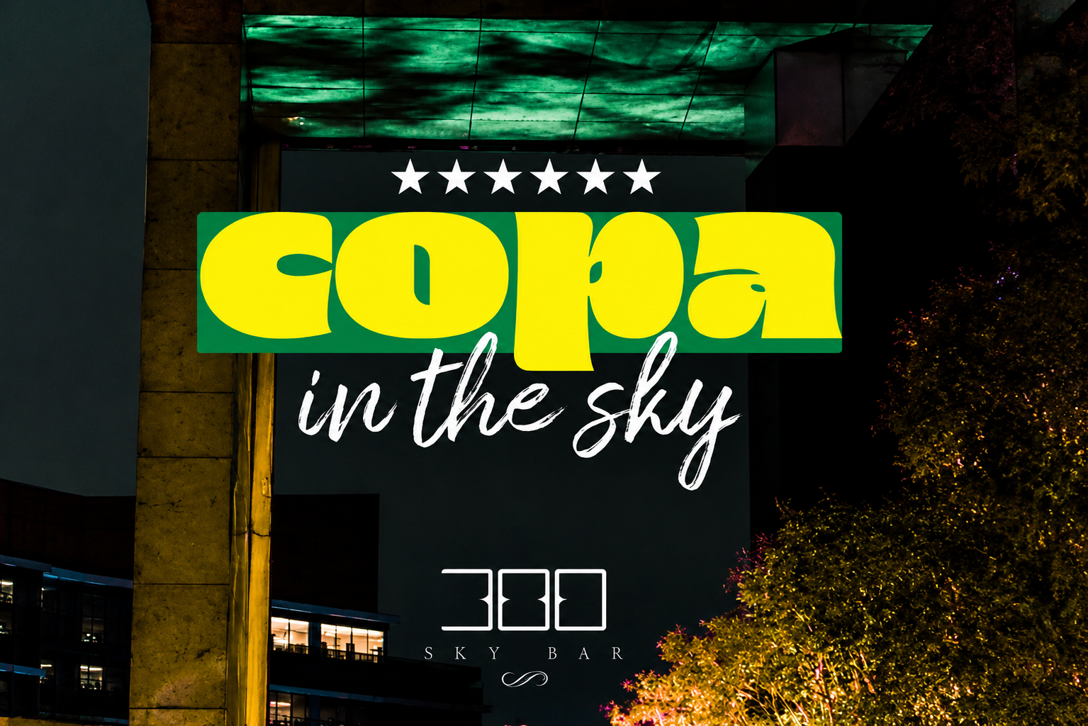 Brasil x Escócia: 300 Sky Bar reúne transmissão da partida e atrações musicais em noite especial na Faria Lima