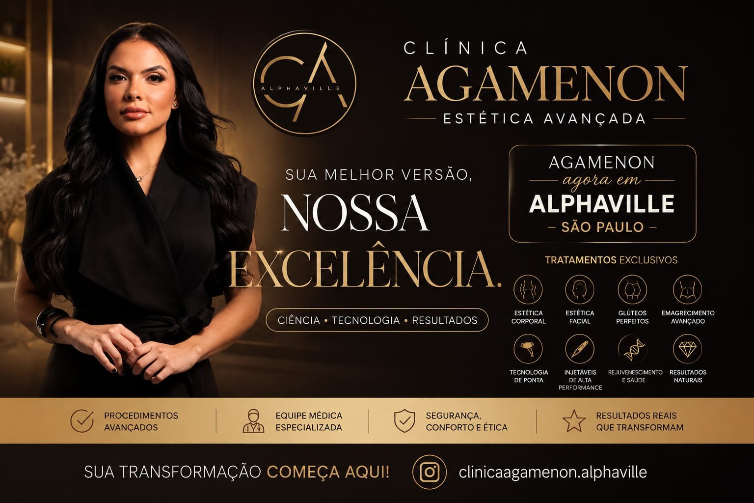 Clínica Agamenon Alphaville é inaugurada com coquetel exclusivo e apresenta novo conceito em estética avançada