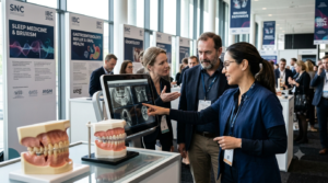 Especialistas discutem exames odontológicos durante congresso internacional sobre bruxismo, destacando a abordagem multidisciplinar entre odontologia, sono e gastroenterologia.