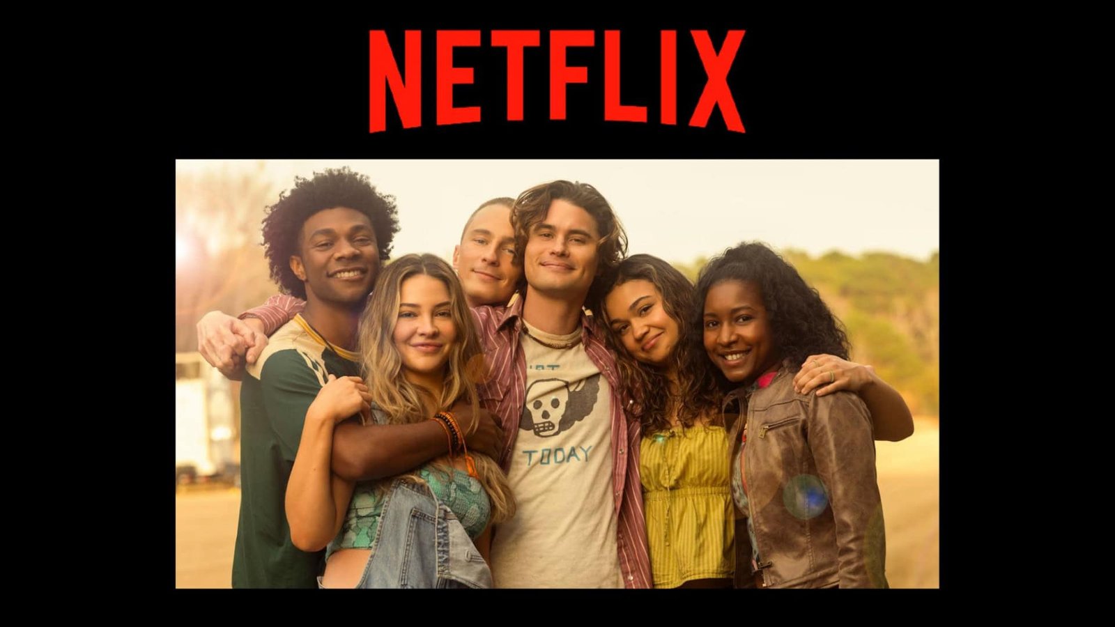 Montagem com pôster da série Outer Banks