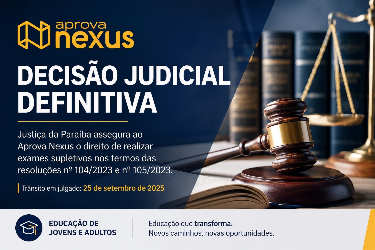 Decisão judicial sobre exames supletivos amplia debate sobre acesso à Educação de Jovens e Adultos