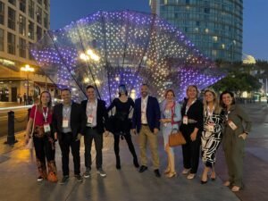 Tatiana Messa, da União Química, Anderson Paranhos e Marcio Palhares, da Avipam, Peterson Prado, da Avipam, Thais Meirelles, da Brookfield, Vivi Martins e Juliana Andrade, da Academia de Viagens, e Aline Bueno, da HRS