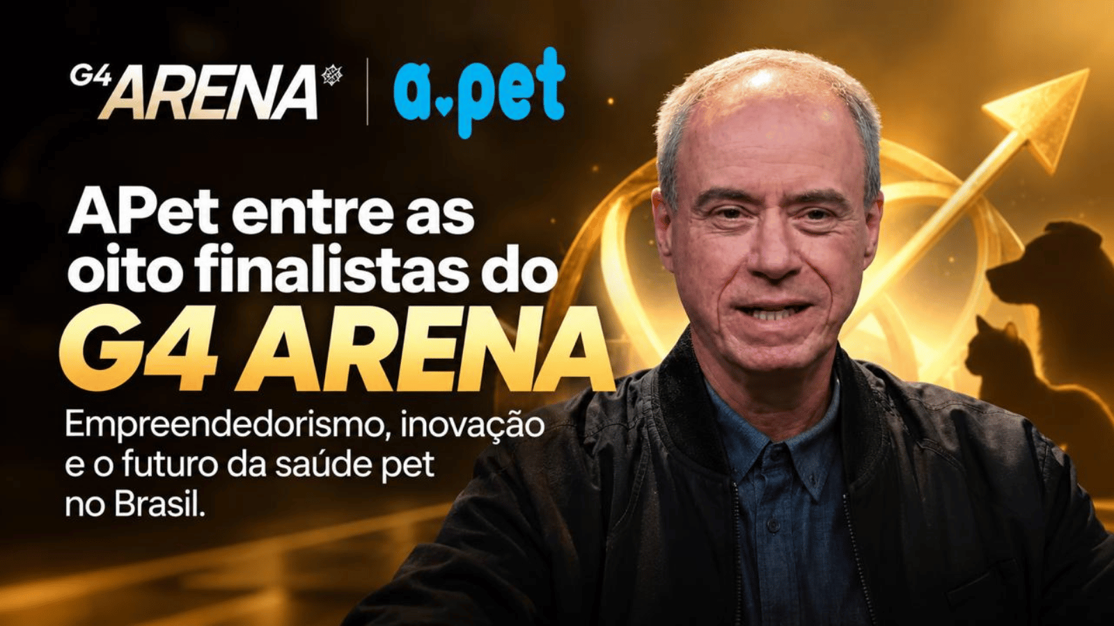 Luiz Gênova, CEO da APet, liderou a apresentação da estratégia de expansão da companhia no G4 Arena. A empresa brasileira de saúde pet chegou à grande final e foi selecionada entre as três vencedoras da competição.
