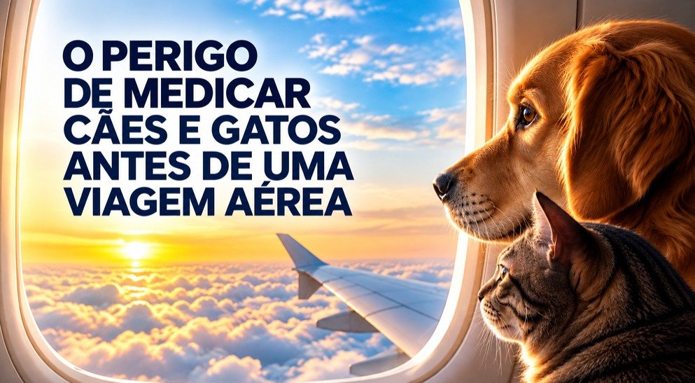 O perigo de medicar cães e gatos antes de uma viagem aérea